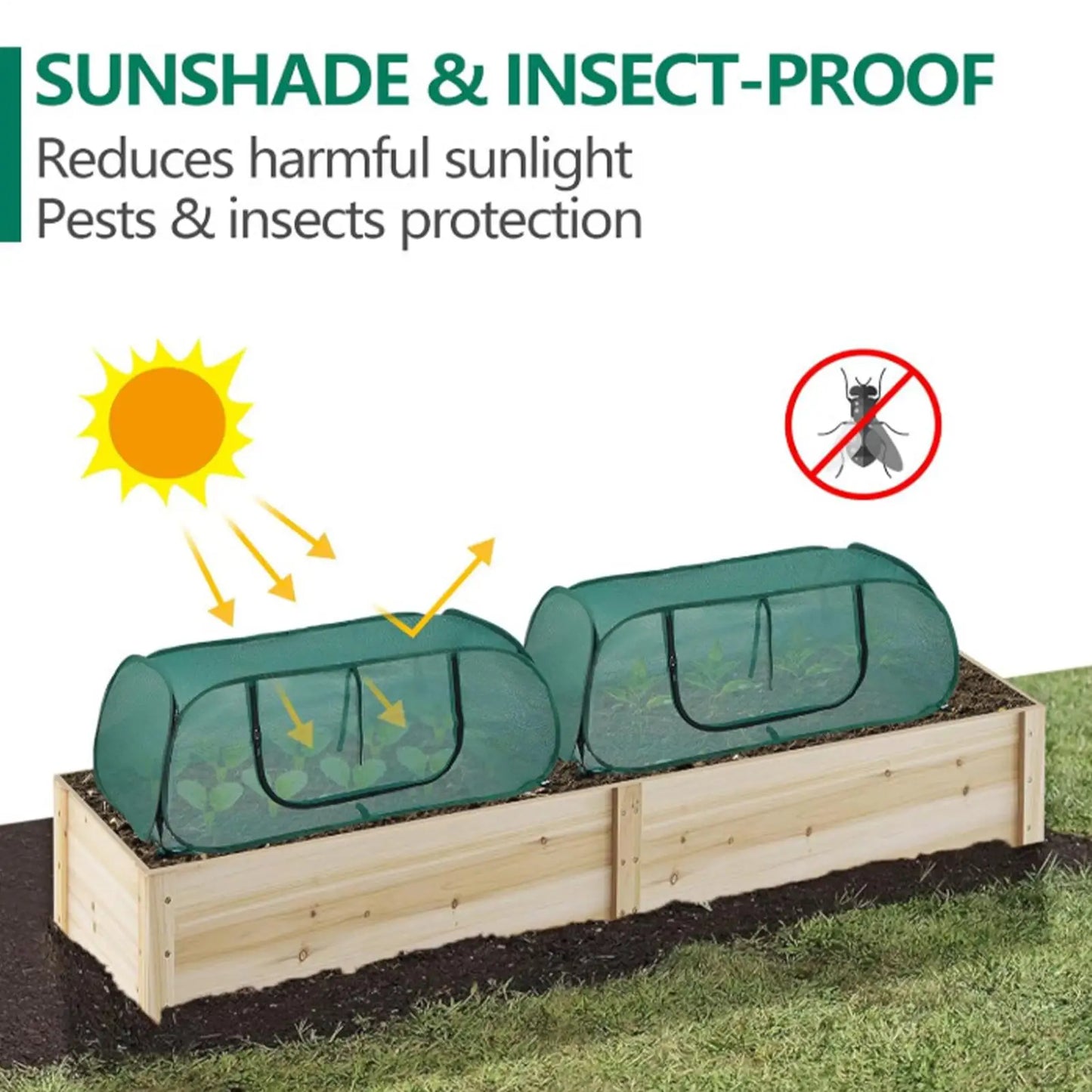 Raised Garden Bed Cover Reusable Guard Tent Plant Protector Mesh Garden Cover For Fruits Flowers Strawberries Tomatoes Seedlings Peaceful Pleasures Health and Wellness China Mainland