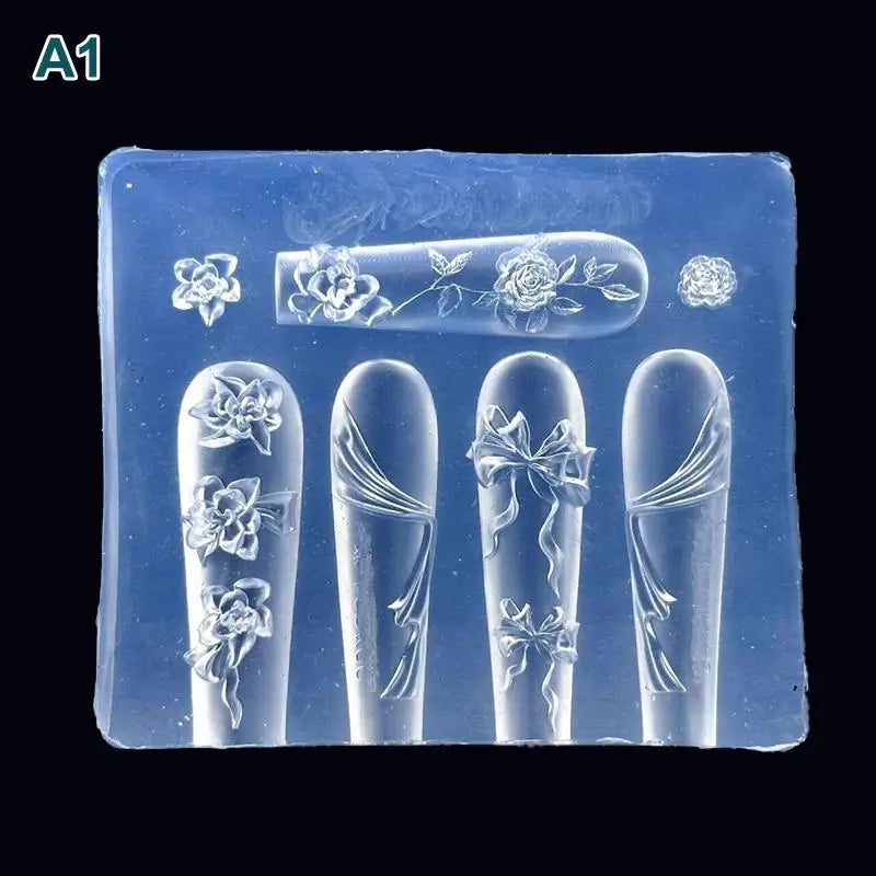 3D Silicone Nail Art Mold – Butterfly & Flower DIY Template