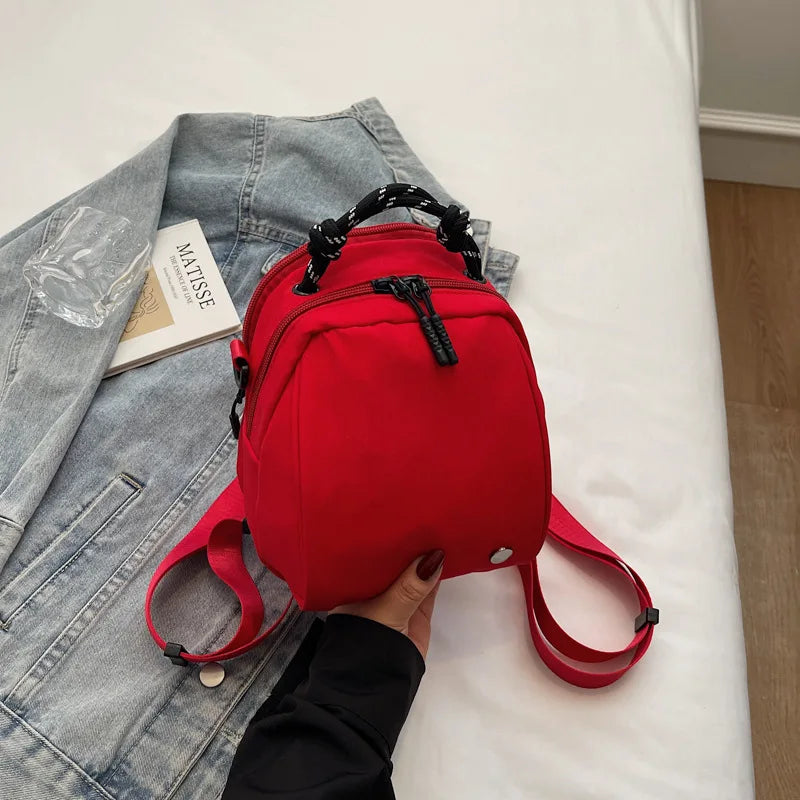 Mini Shell Crossbody Bag – Color Block Canvas Shoulder Bag