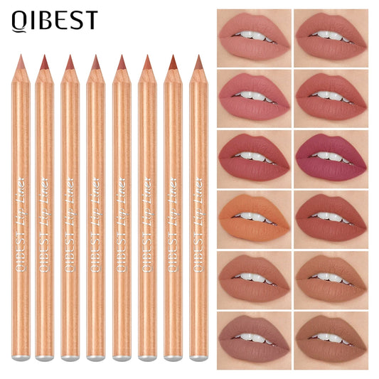 12pcs Lip Liner Pen Waterproof And Sweat-proof Not Easy To Fade Non-stick Cup Nude Lipstick Pencil Sets 12 Colors Lips Makeup Peaceful Pleasures Health and Wellness