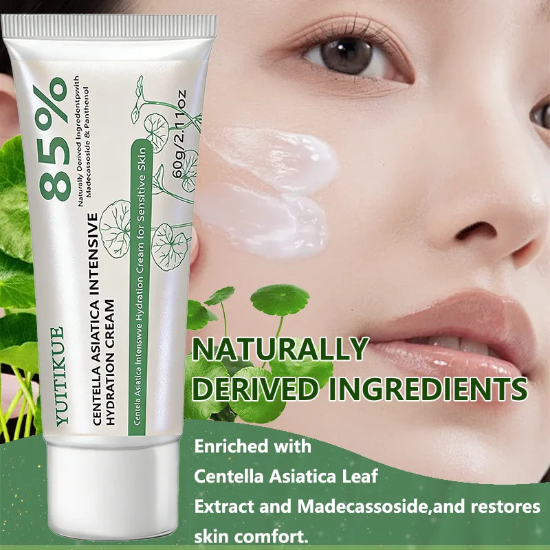 YUITIKUE Centella Asiatica Intensive Hydration Cream 60g 85% Natural Formula for Deep Moisturizing & Sensitive Skin Peaceful Pleasures Health and Wellness