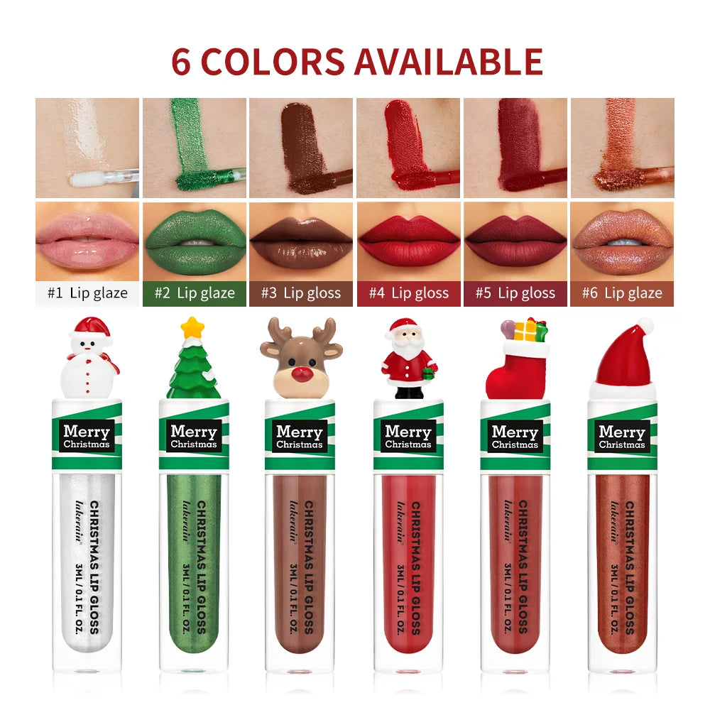 Christmas Lip Gloss Set 6 Colors – Moisturizing Jelly Tint Gift Lip Gloss Set Peaceful Pleasures Health and Wellness