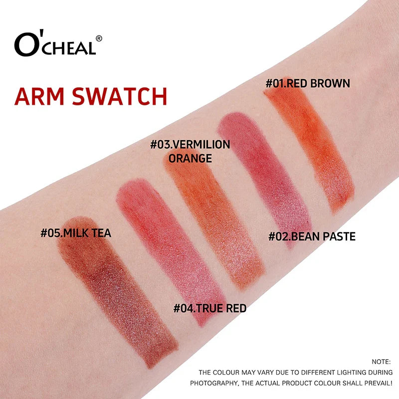 O'CHEAL Soft Mist Matte Lipstick – Waterproof, Long-Lasting