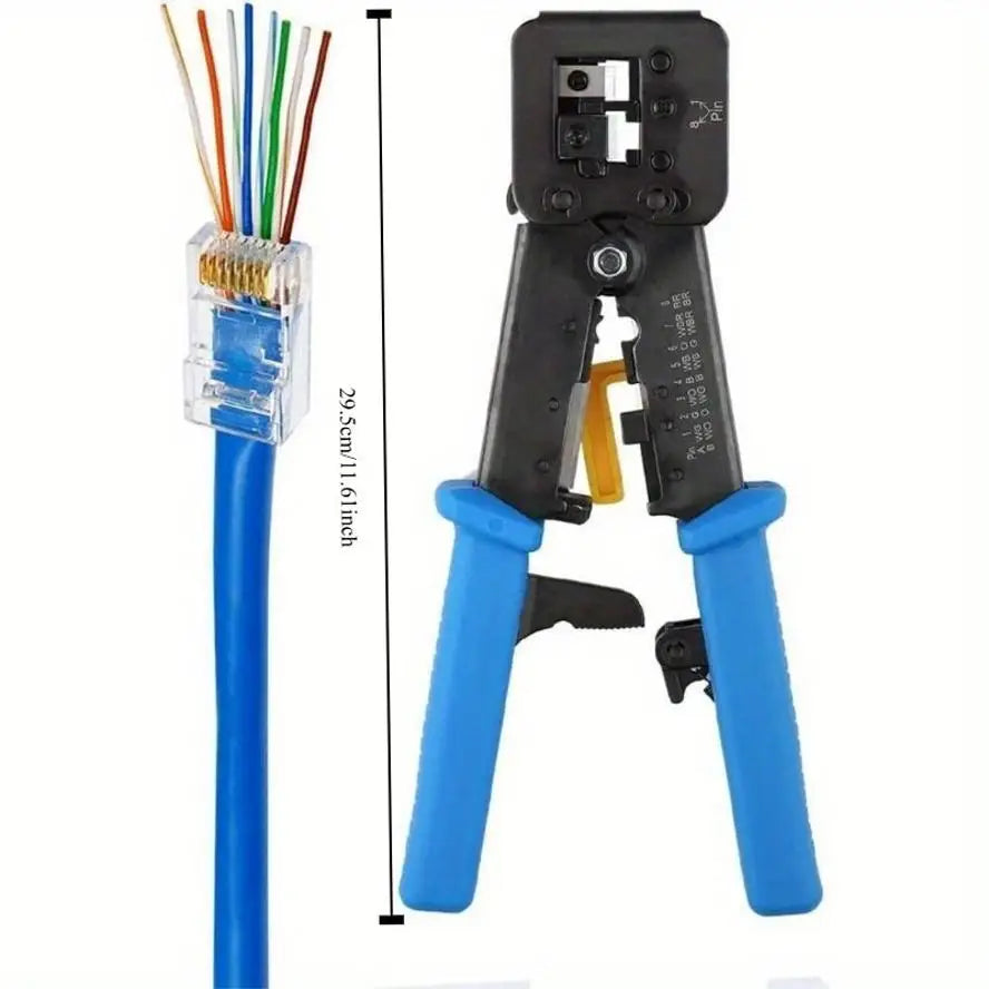 Crimping Tool Ethernet Crimper Cat6 Cat5 Cat5e RJ45 Pass Through