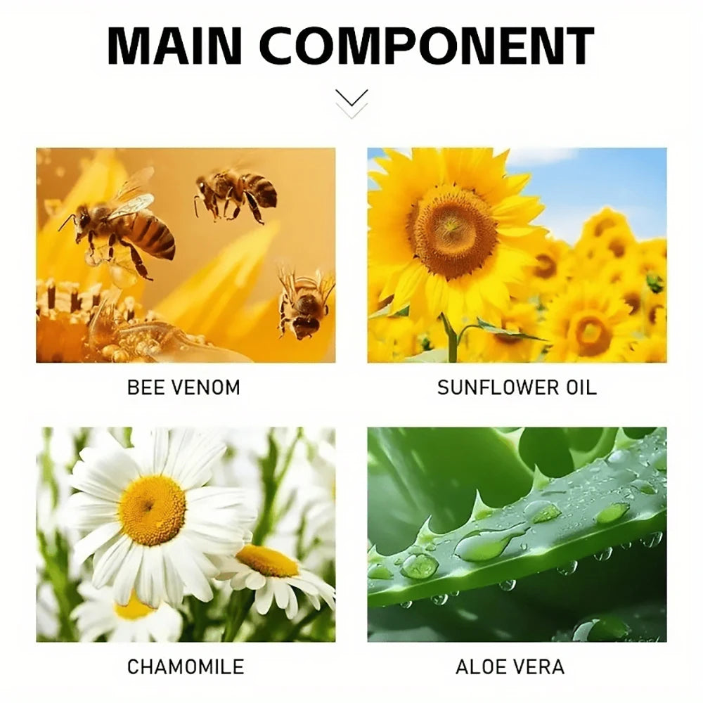 SUYARUN Bee Venom Cream with Sunflower Oil, Chamomile & Aloe - Anti-Aging Hydrating Soothing Moisturizer for All Skin Types. Peaceful Pleasures Health and Wellness