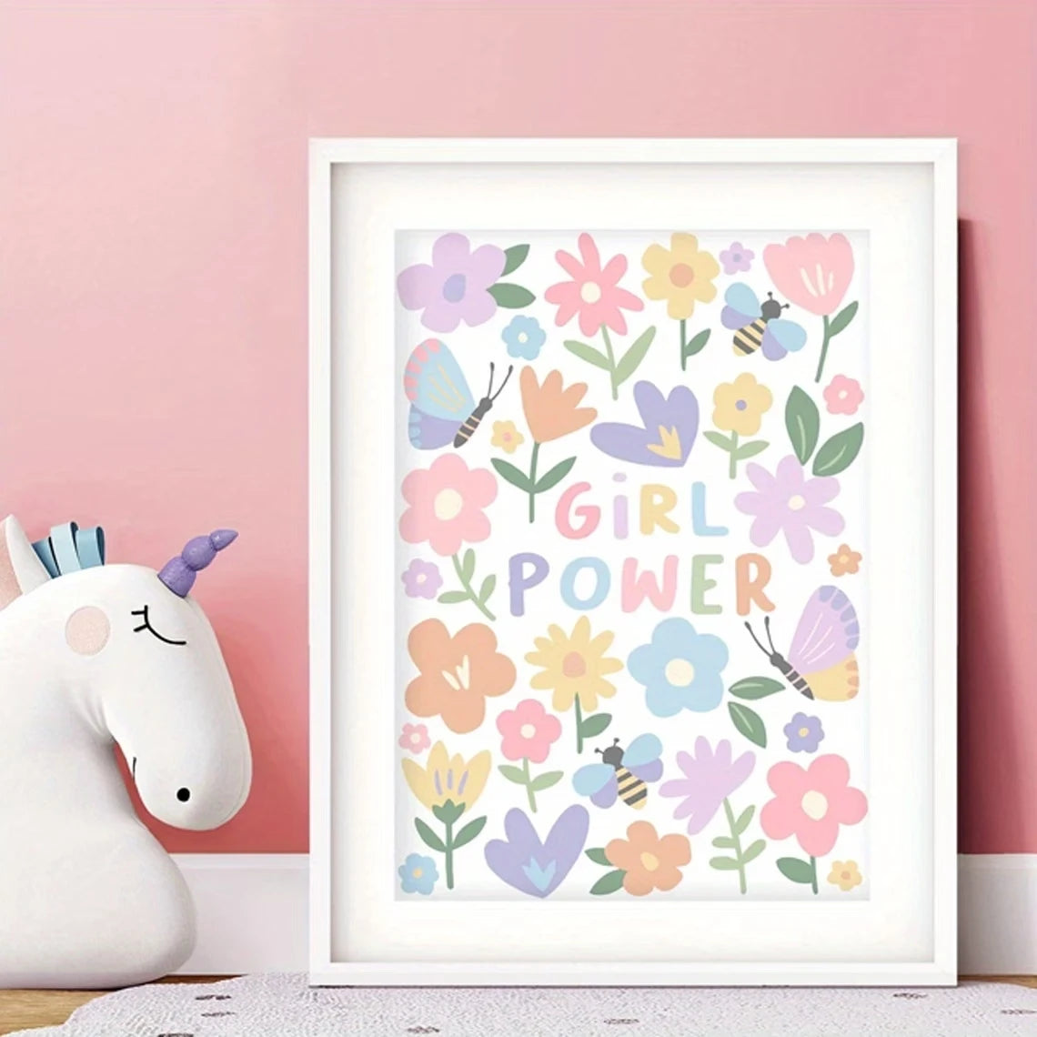 Modern Colorful Flower And Girl Power Quotes Wall Art Print Canvas Painting Poster Picture For Living Room,Bedroom Home Decor Peaceful Pleasures Health and Wellness