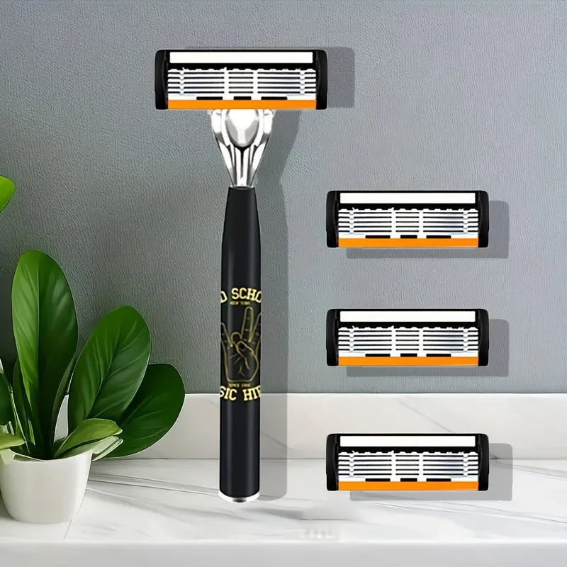 6-Layer Stainless Steel Manual Razor | Reusable Wet Shaver