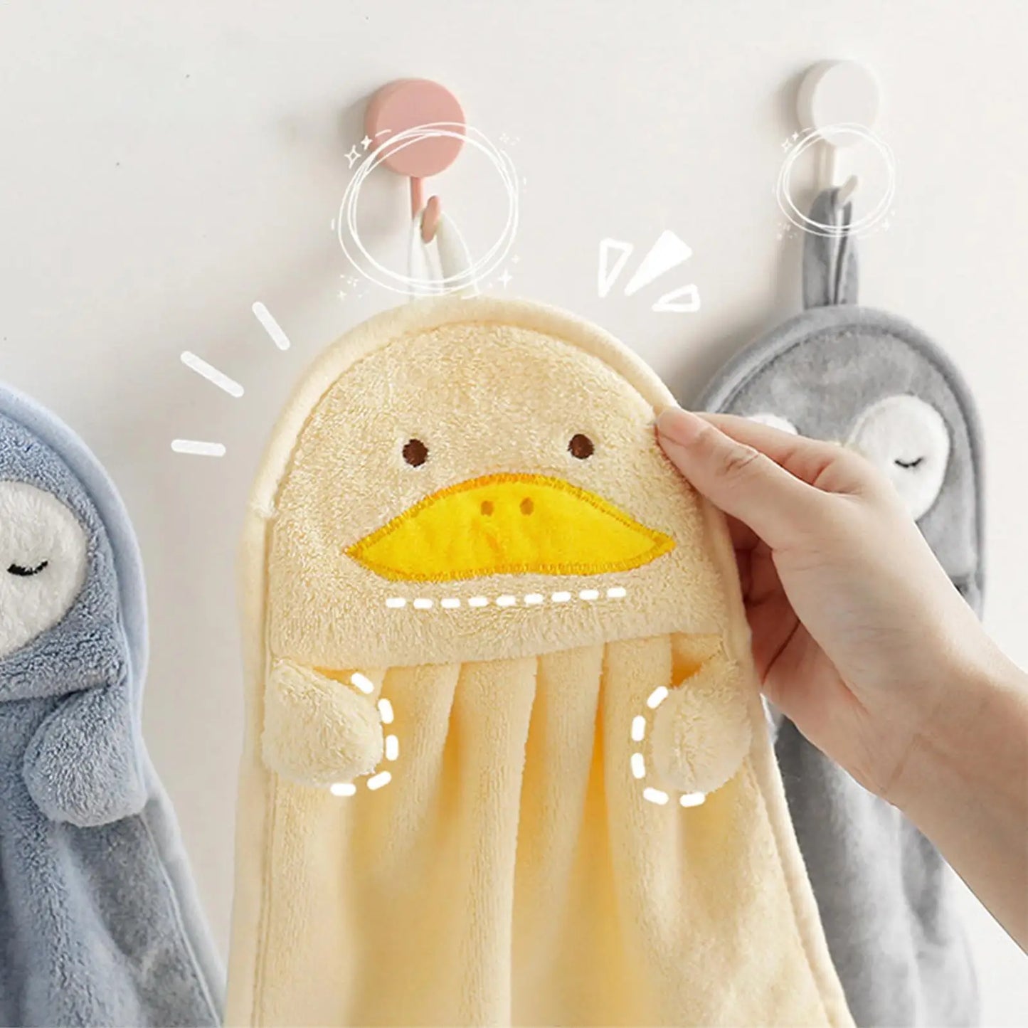 Cute Animal Hand Towels – Absorbent Kitchen & Bathroom