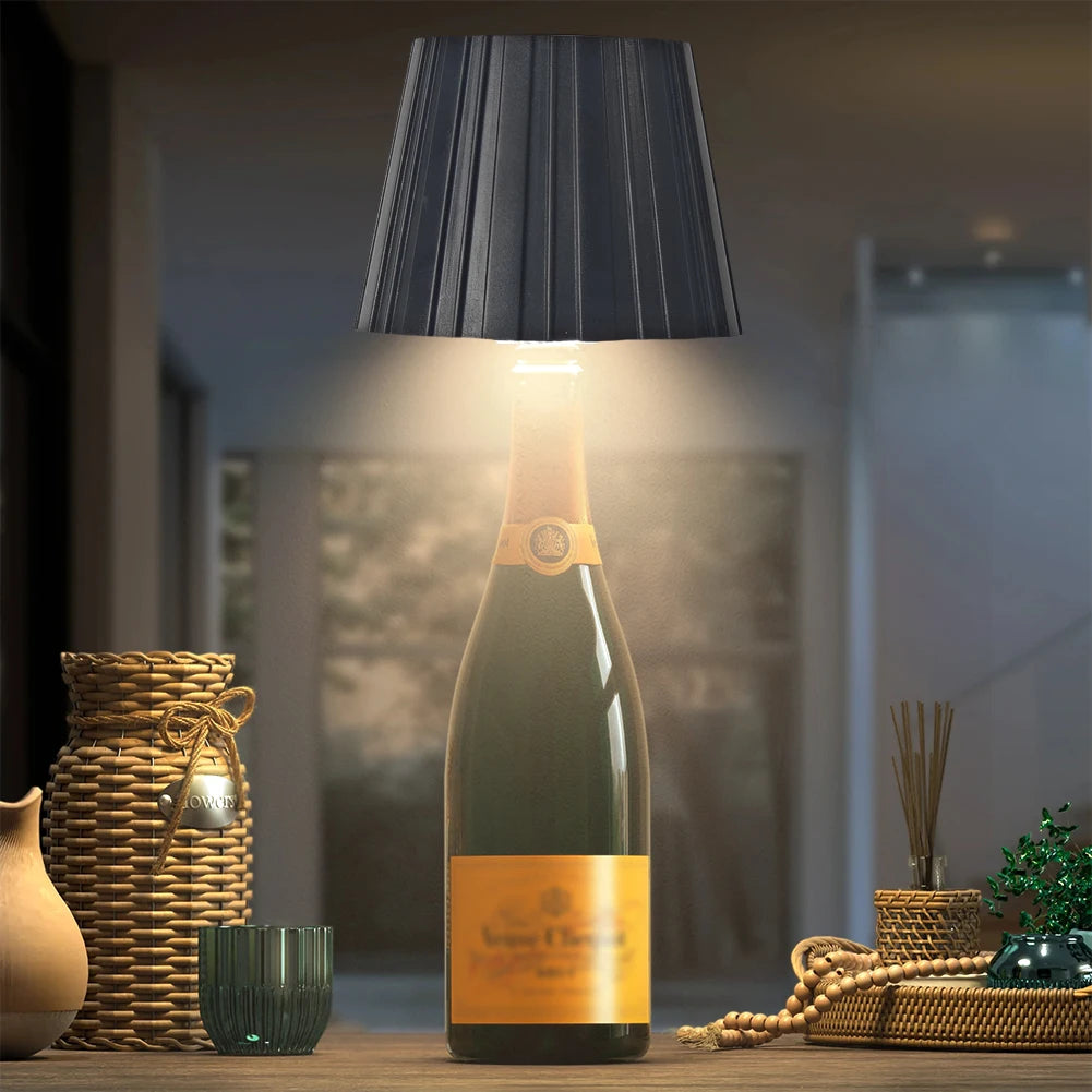 Wireless LED Desk Lamp Creative Wine Bottle Lamp Detachable Portable Charging Touch Atmosphere Decorative Lamp for Bedside Hote Peaceful Pleasures Health and Wellness