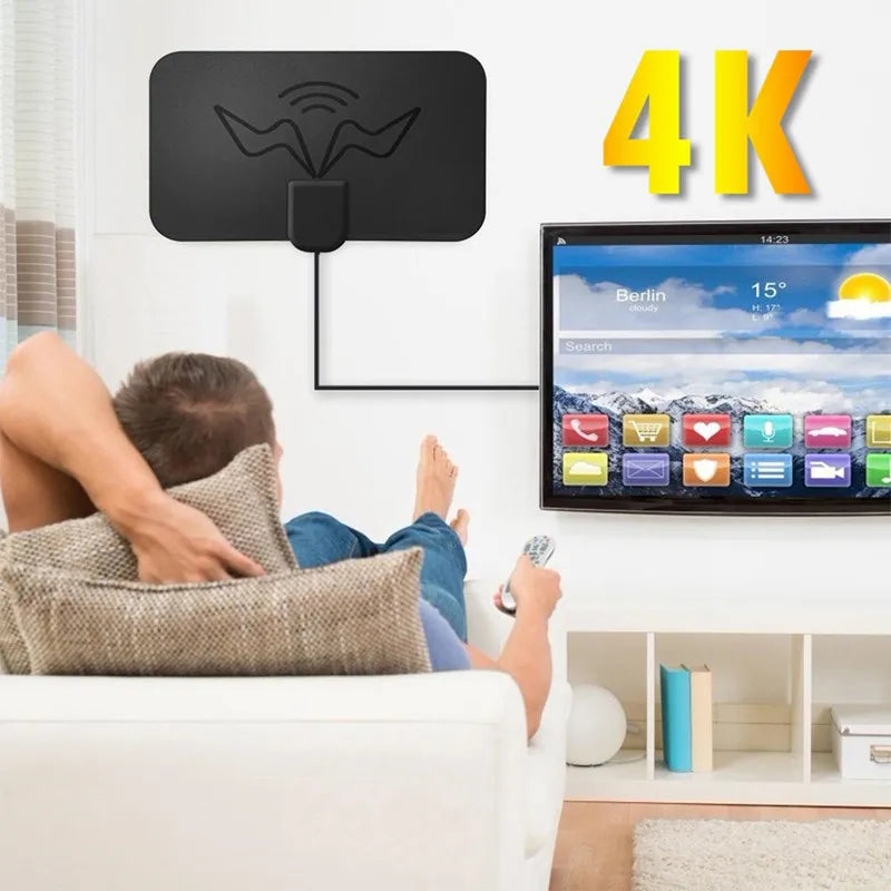 Indoor Digital TV Antenna – 300-Mile 4K 1080p ATSC HDTV