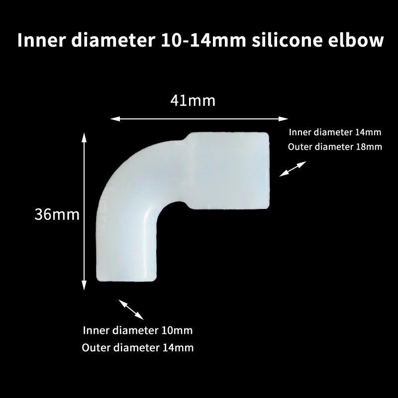 Fish Tank Garden Irrigation Silicone Elbow Soft Hard Pipe Connector Variable Diameter Elastic Right Angle Rubber Coupling Peaceful Pleasures Health and Wellness A4