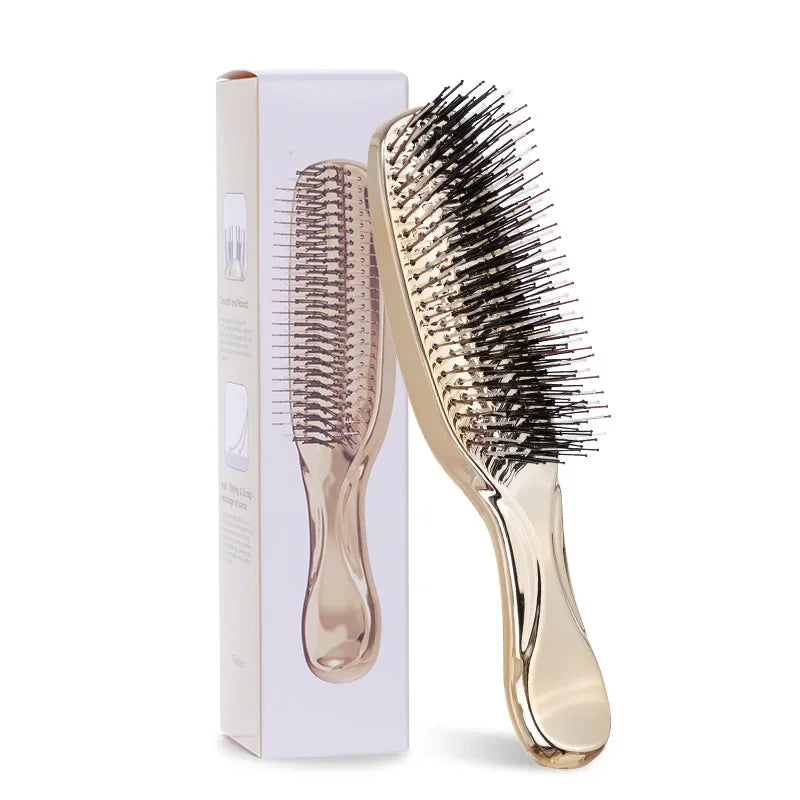 Dry And Wet Dual-use Comb Hairdressing Scalp Massage BrushPortable Soft Anti-frizz Comb Head Massager Hair Beauty Styling Tools Peaceful Pleasures Health and Wellness 1pcs Gold