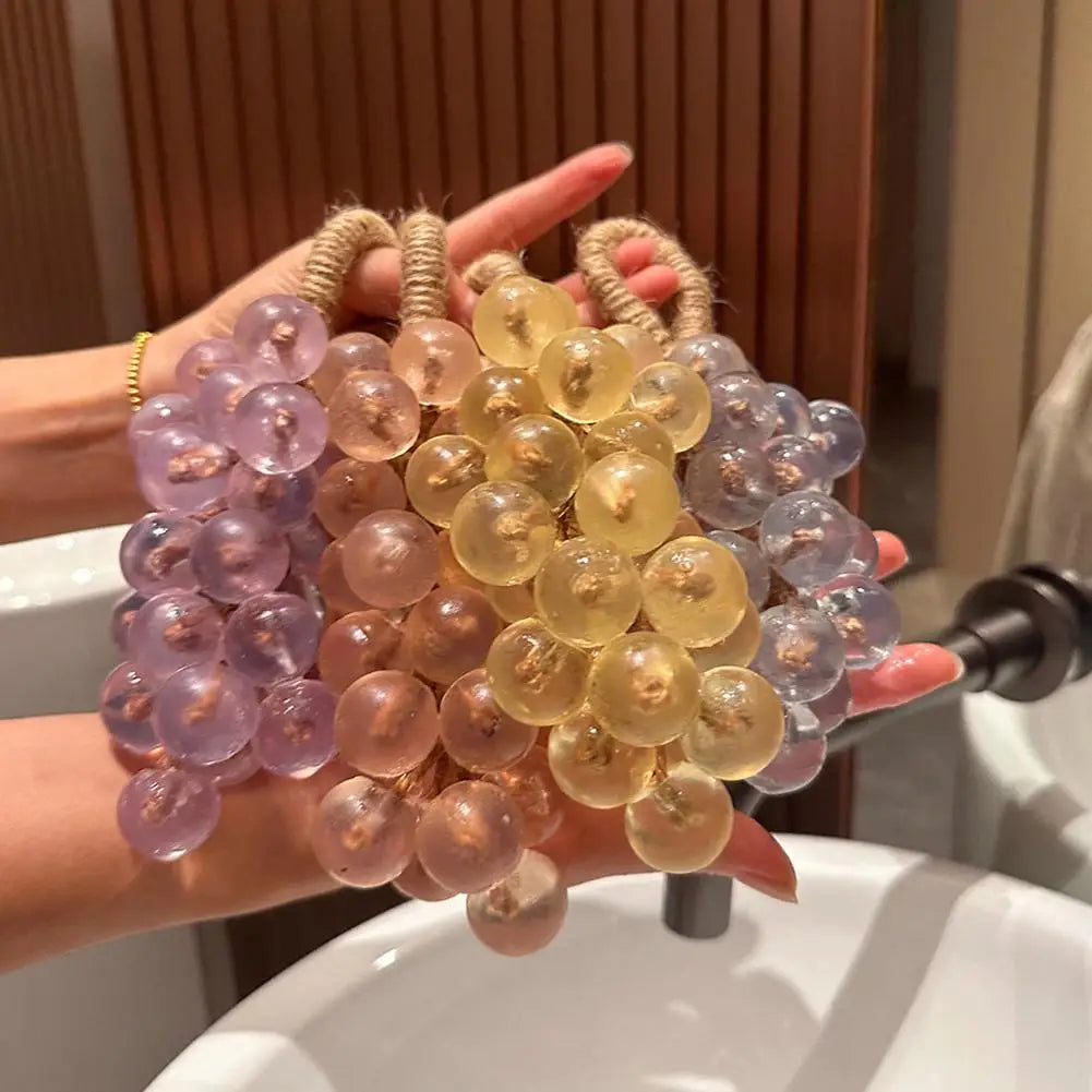 Handmade Grape Cluster Soap on a Rope – Aromatic Natural Plant Soap Bar Gift with Box | Home Decor Bath Soap Peaceful Pleasures Health and Wellness