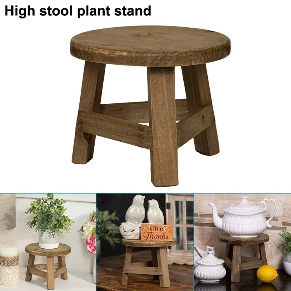 Mini Wooden Plant Stand | Bonsai & Flower Pot Display Stool