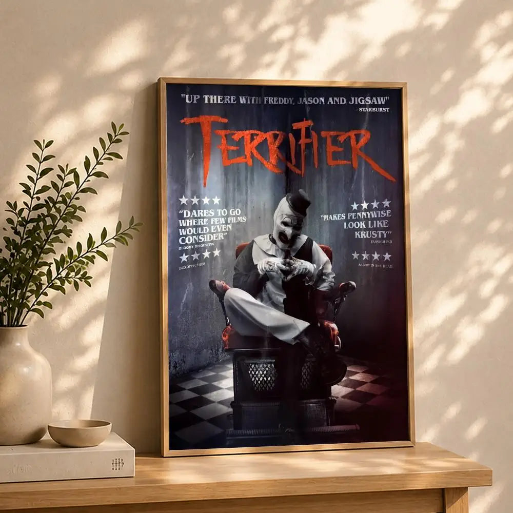 Terrifier Movie Poster HD Self-Adhesive Waterproof Wall Art Movie Wall Poster Peaceful Pleasures Health and Wellness White14 40X50cmNoframe