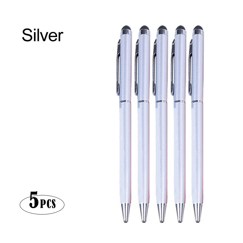 Metal Ballpoint Stylus Pen Touch Pen For Cell Phone Electrostatic Accessories Universal Tablet Pencil Android ipad Peaceful Pleasures Health and Wellness Silver(5pcs)