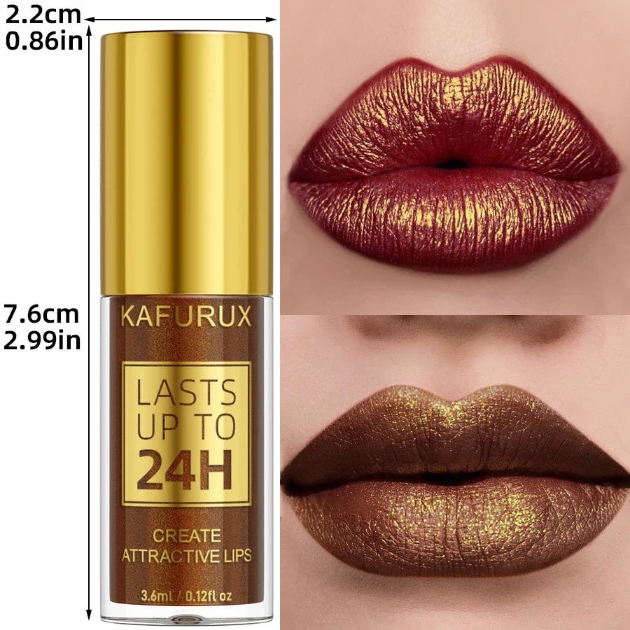 KAFURUX Glitter Metallic Lip Gloss – 14 Colors Long-Lasting