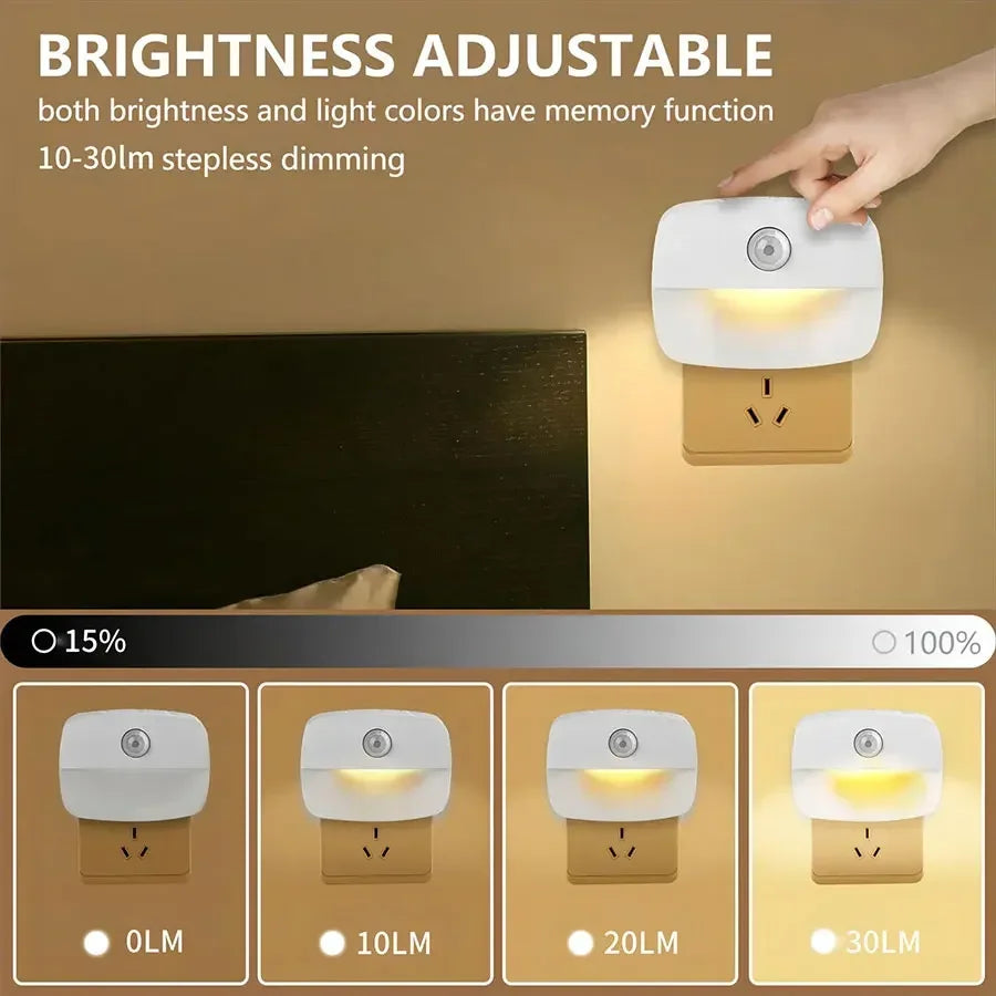 Motion Sensor LED Under Cabinet Light US/EU Plug LED Night Lamp for Kitchen Bedroom Hallway Stairs Cupboard Closet 3 Colors Peaceful Pleasures Health and Wellness