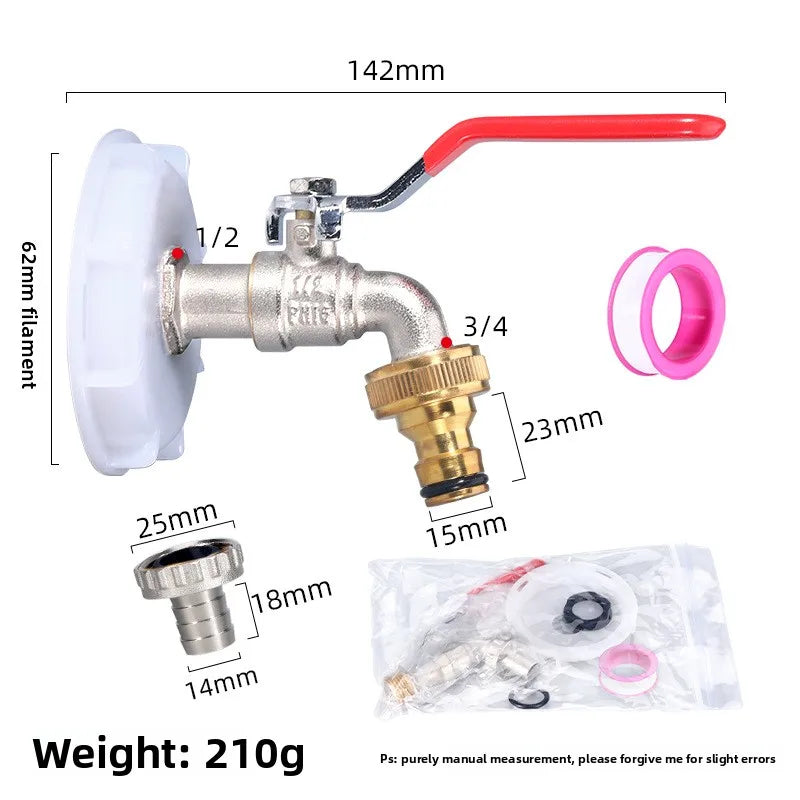 1/2" Brass Garden Faucet Tap – IBC Tank Single Outlet Valve