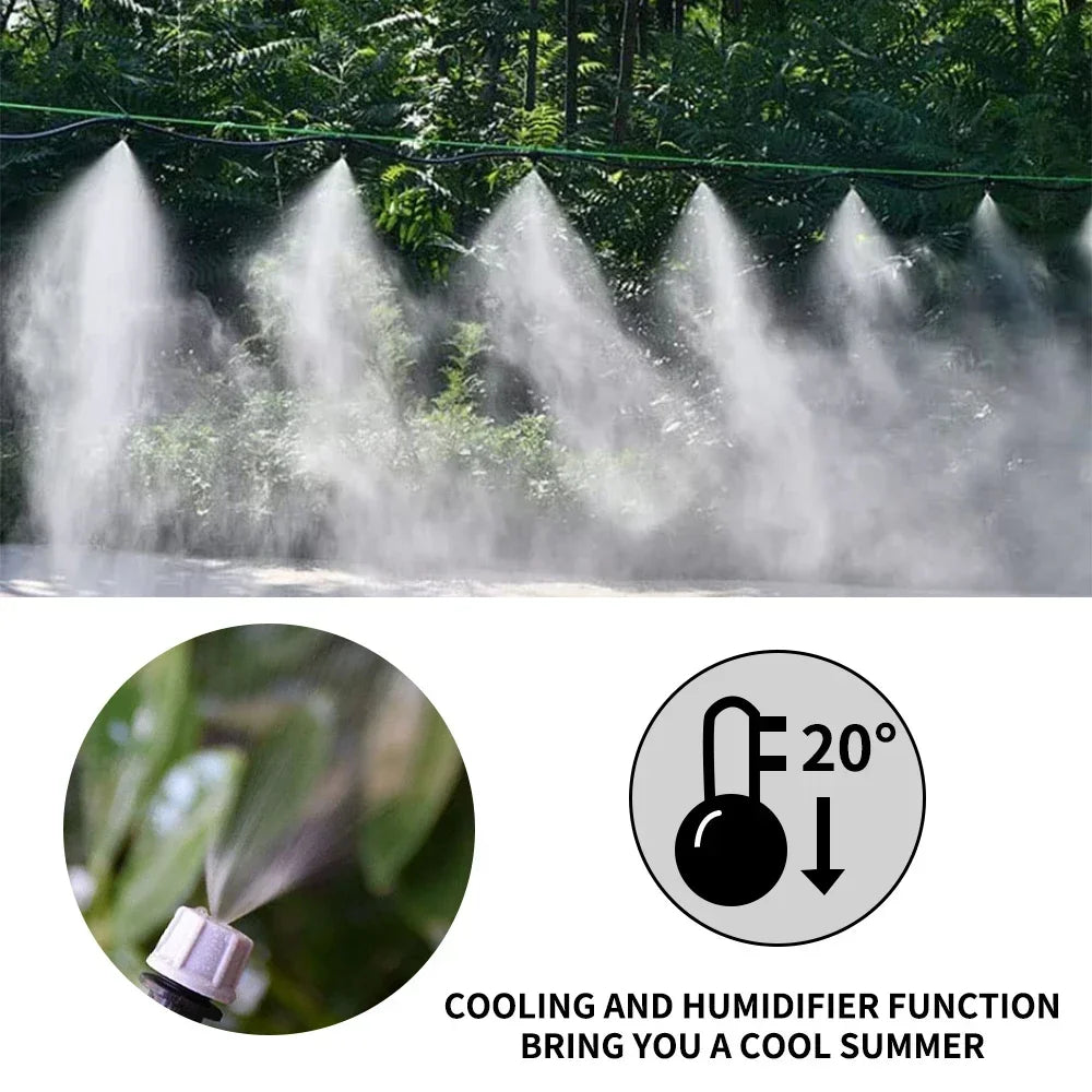 The Ultimate Outdoor Misting & Plant Watering Kit Quick Cooling Mist Sprayer Nozzle Set Peaceful Pleasures Health and Wellness