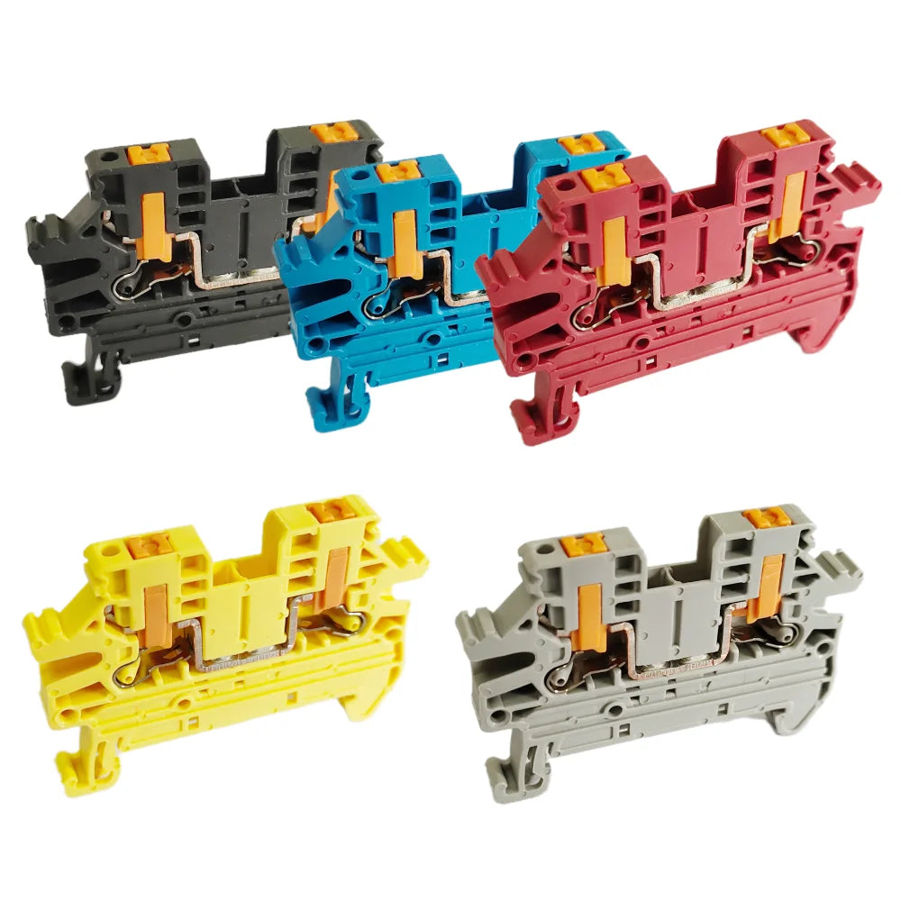 PTV2.5 Din Rail Terminal Block Side-Entry Push-in Connection 12AWG Cable Wiring Electrical Wire Connector Assembly Combined Kit Peaceful Pleasures Health and Wellness