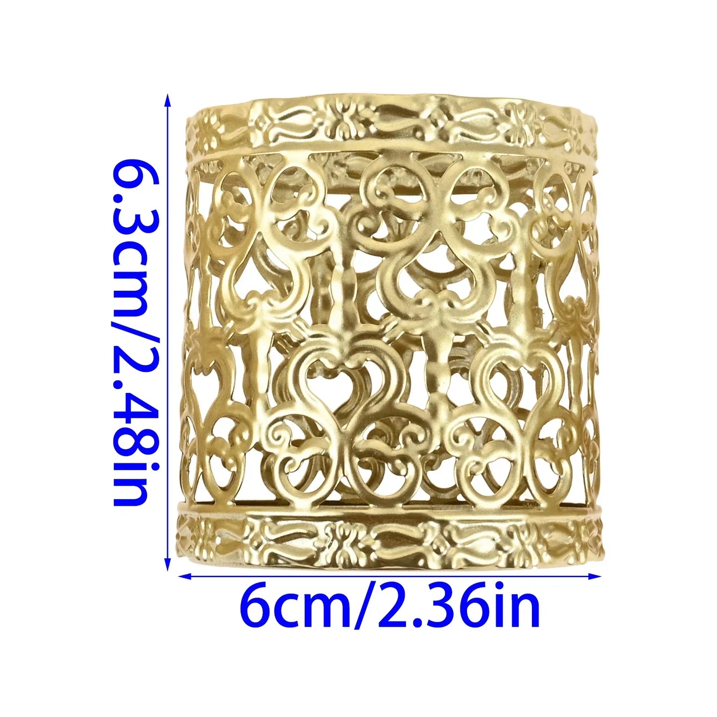 Gold Geometric Hollow Iron Candle Holder | Wedding & Dinner Decor