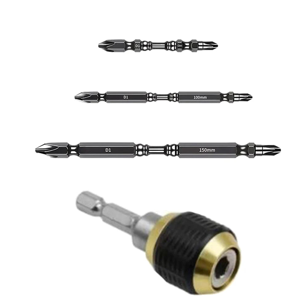 Drill Chuck Screwdriver Hex Shank Quick Change Adapter Double Head