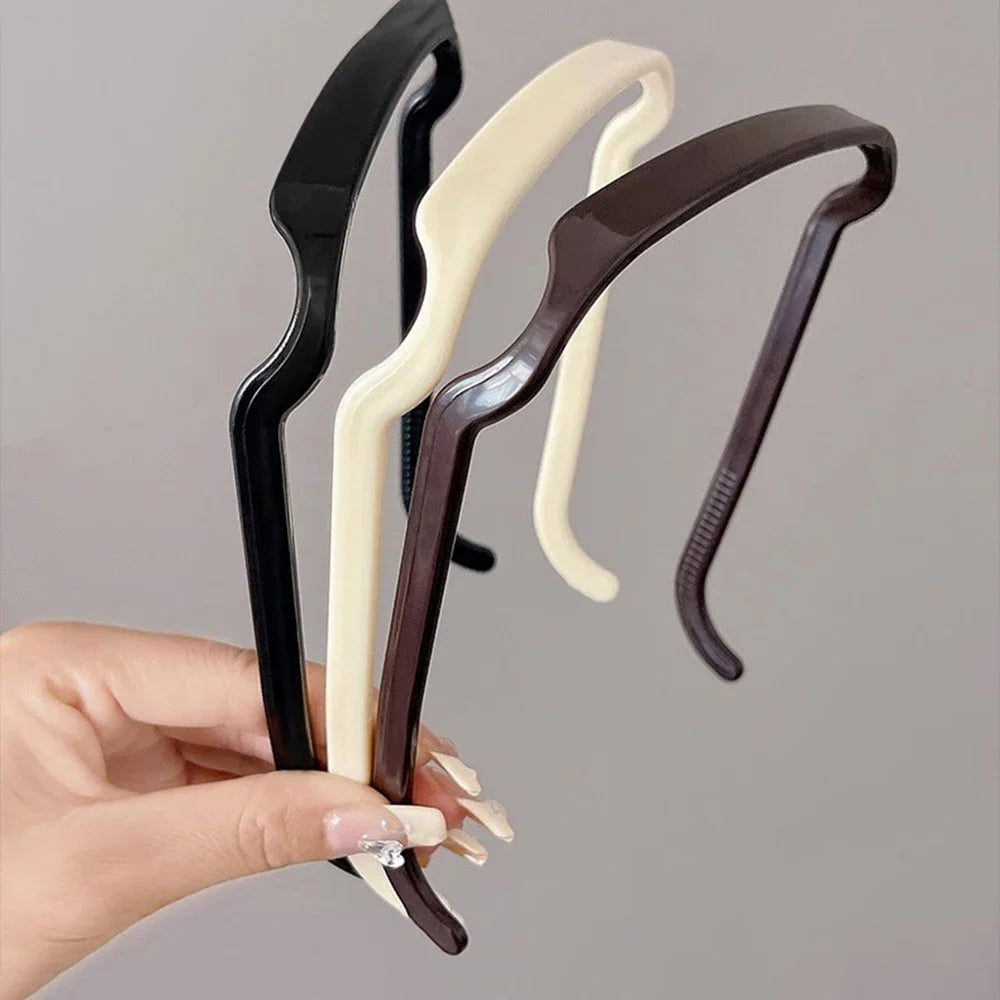 3pcs Women Square Glasses Headband Coloful Invisible Fixed Hair Clips Wave Curly Hair Ties Temples Headband Accessories Peaceful Pleasures Health and Wellness 3pcs