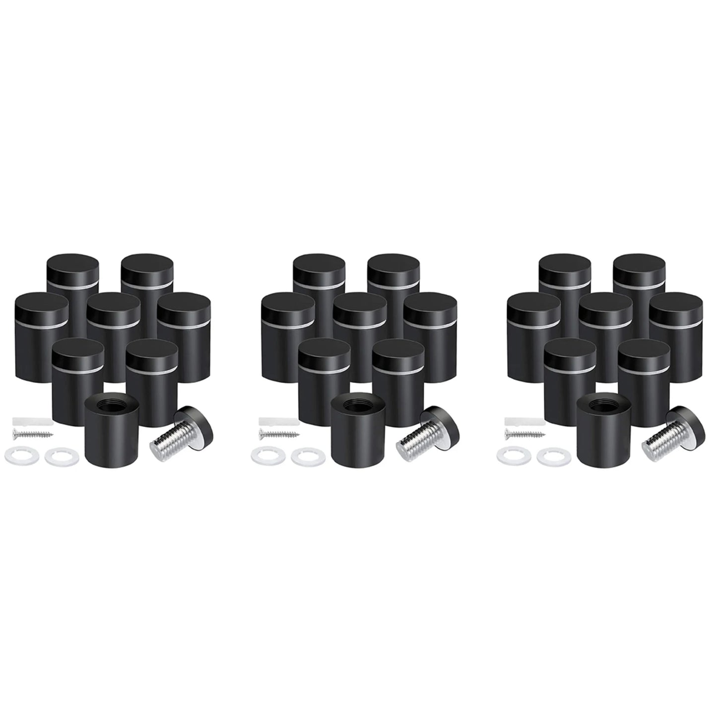 Y51A-24 Pack Standoff Screws 3/4 X 1 Inch Black Sign Standoffs Hanging Acrylic Picture Frame Advertising Screws Kit Peaceful Pleasures Health and Wellness