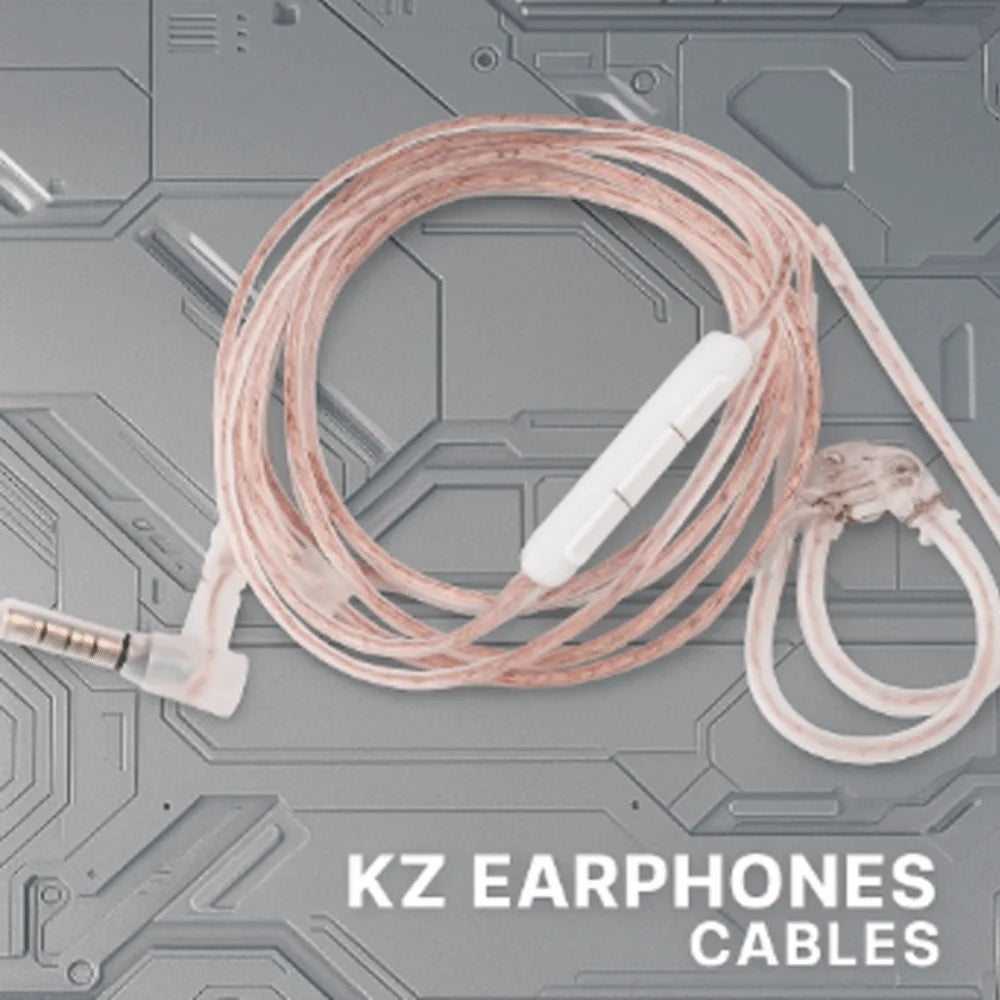 3.5MM KZ Earphones Cables Upgrade with Microphone KZ Headphones Wire High-Purity 2PIN Wired Earphones Cables For KZ/TRN/CCA Peaceful Pleasures Health and Wellness