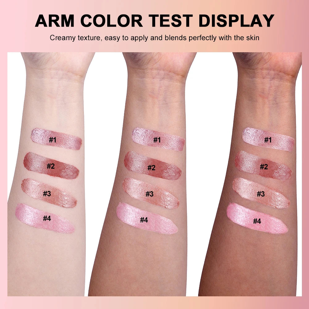 3 In 1 Solid Pearl Blush Cream Monochrome Woman Blush Paste Cheek Ulti-purpose For Eyes Lips Makeup Blush Stick Korean Cosmetics Peaceful Pleasures Health and Wellness