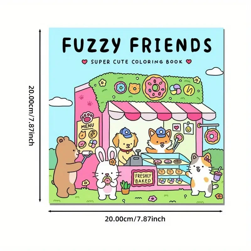 Fuzzy Friends Bold Easy Patterns Coloring Book Adults Cute Drawing