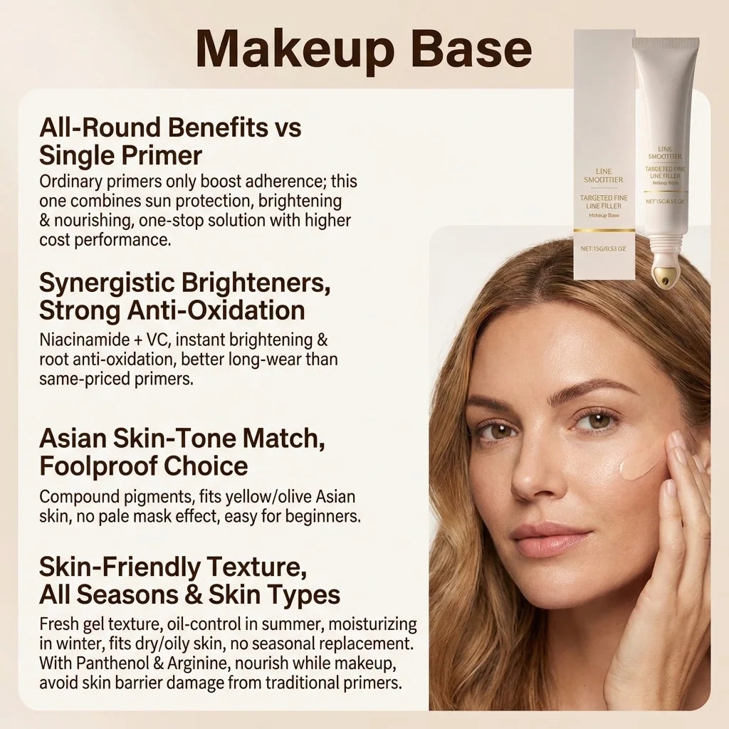 Makeup Primer Pore Eraser Wrinkle Smoothing Face Lifting Smooth Skin Sheer Adherent Lightweight Deep Hydrating Face Base Cream Peaceful Pleasures Health and Wellness