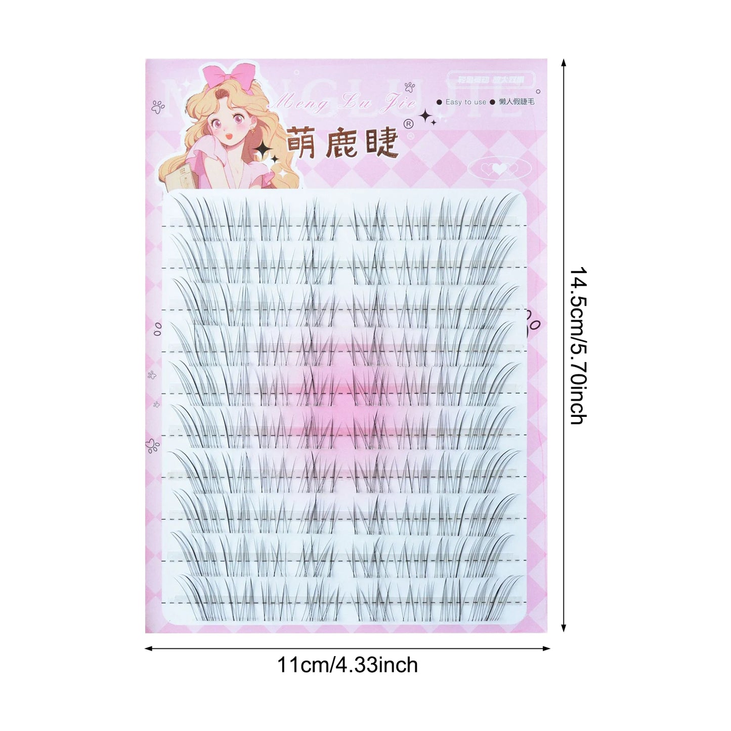 C Curl 8-12mm Eyelash Clusters Natural Wispy Soft Transparent Stem Fairy Comic Fake Eyelashes Segmented Lash Extension Peaceful Pleasures Health and Wellness