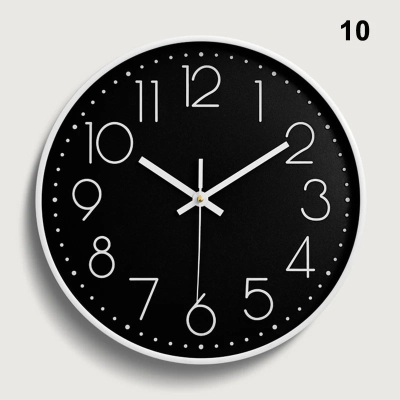 Pointer Display Simple Silent Circular Wall Clock Fashionable Wall Mounted Office Bedroom Clock Home Decoration Peaceful Pleasures Health and Wellness 10
