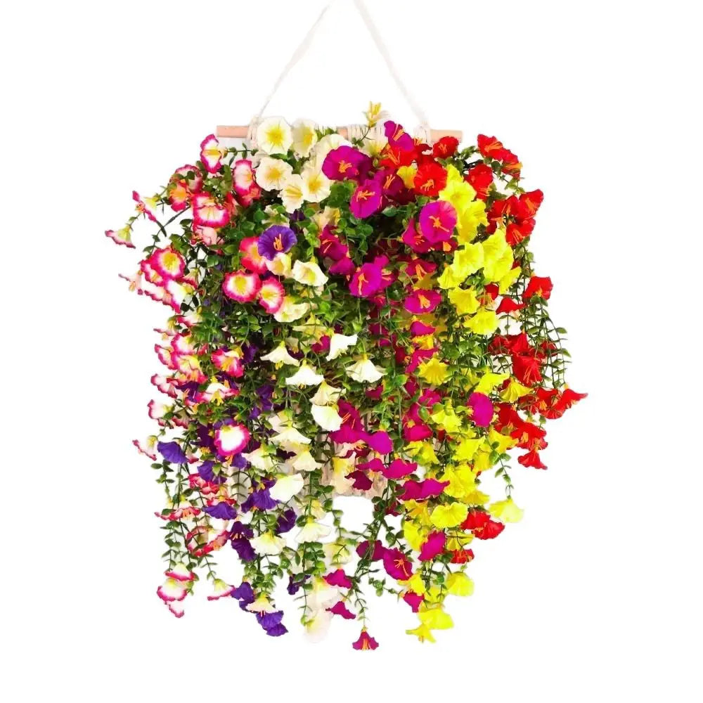 Artificial Silk Morning Glory Vine Hanging Flowers UV Resistant