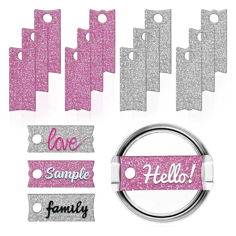 A36T-40PCS Blank Unfinished Glitter Acrylic Nameplate DIY Cup Business Card Decoration Accessories 40OZ Peaceful Pleasures Health and Wellness