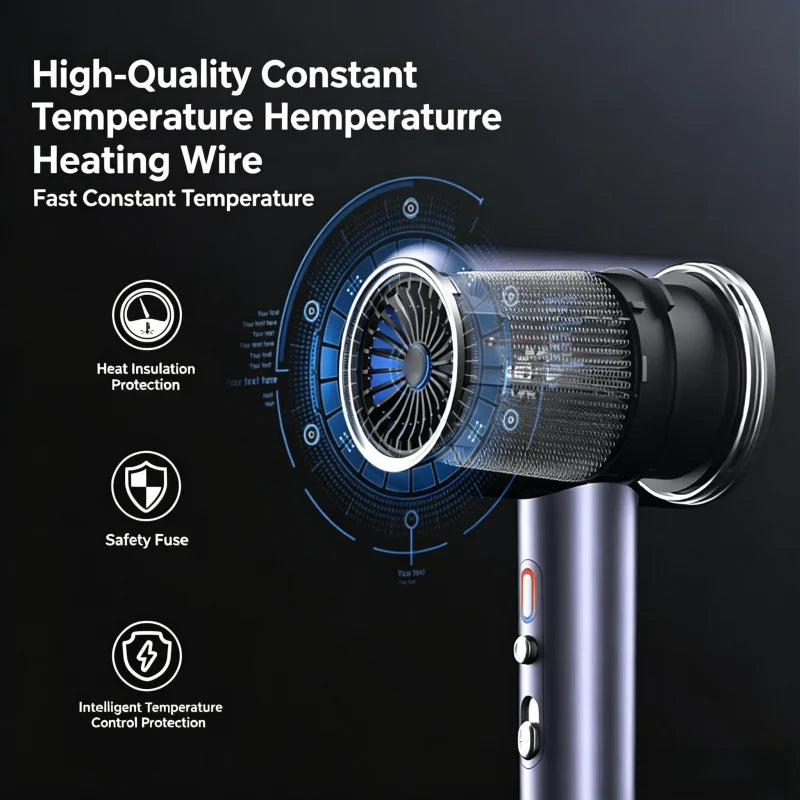 Salon Grade High-Power Hair Dryer With Cold And Hot Constant Temperature Negative Ion Hair Care, Static Sound Speed Dry Blow Dry Peaceful Pleasures Health and Wellness