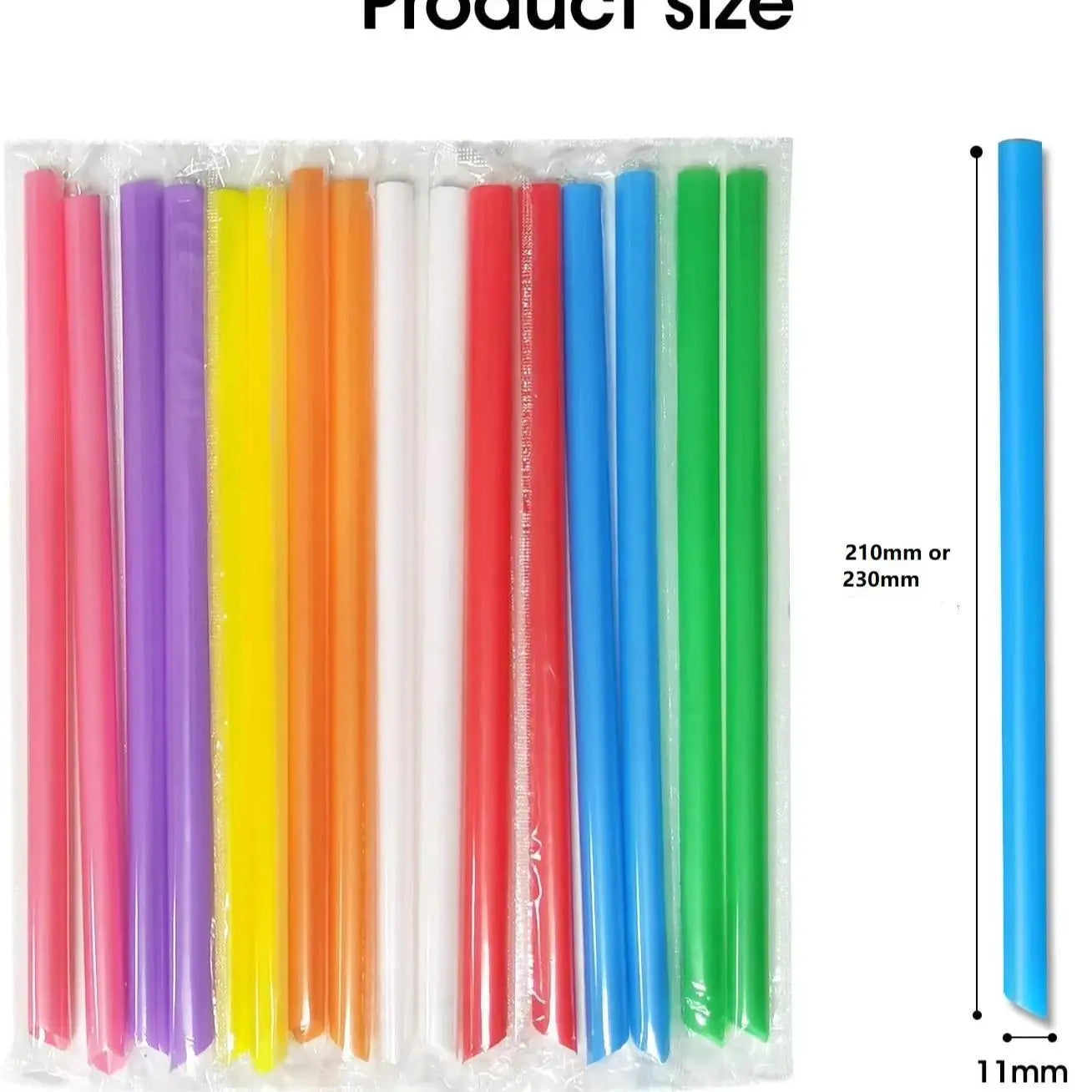 Smoothie Straws Individually Wrapped 11mm Wide Plastic Straws for Smoothies Milkshakes, Boba Iced Coffee SlushiesPA-Free Peaceful Pleasures Health and Wellness