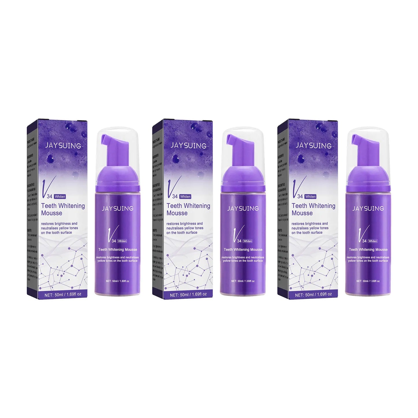 V34 Whitening Toothpaste Mousse – Stain Removal & Fresh Breath