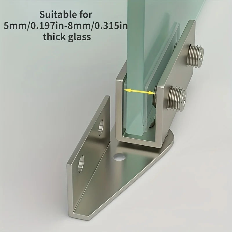 2Pcs Non-perforated Glass Door Hinge Display Cabinet Glass Cabinet Hinge Side Mounted Stainless Steel Furniture Hardware Hinge Peaceful Pleasures Health and Wellness