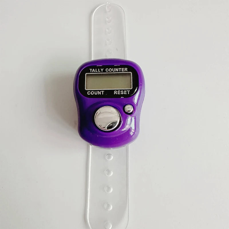 Versatile Mini Finger Counter Compass LED Electronic Handheld Tally Counter Clicker Counter Ring 0-99999 Peaceful Pleasures Health and Wellness purple
