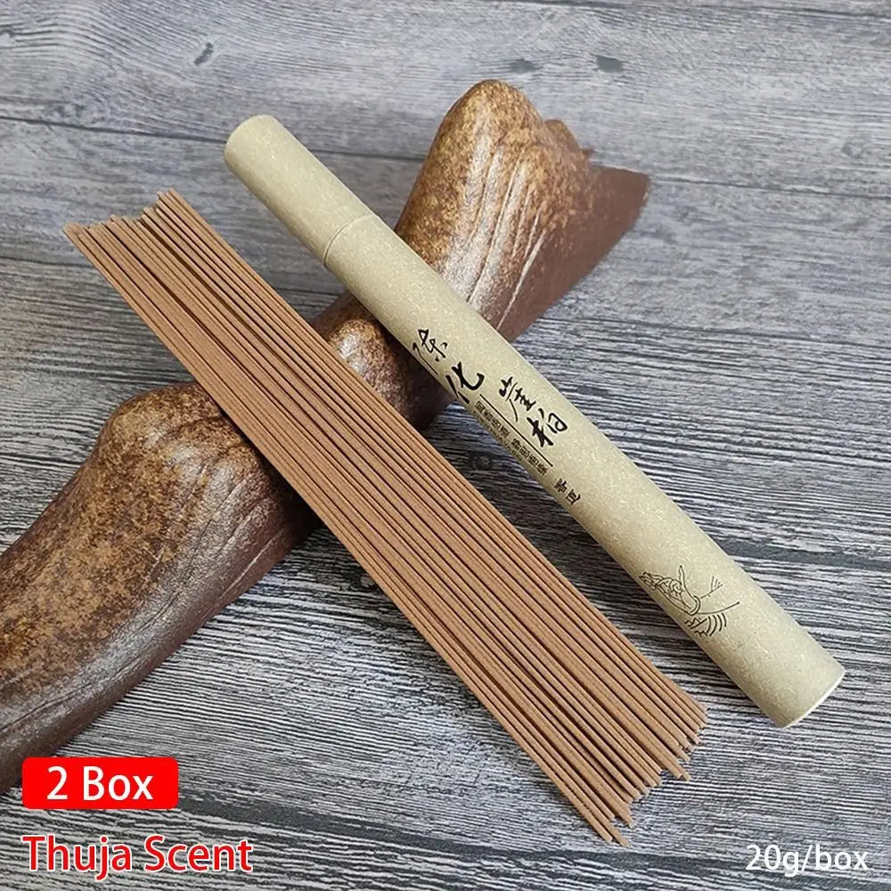 1/2Box Sandalwood Mugwort Scent Incense Stick Tranquilize Mind Home Office Bedroom Refreshing Scent Natural Sleeping Aiding Peaceful Pleasures Health and Wellness 2 Box Thuja Scent