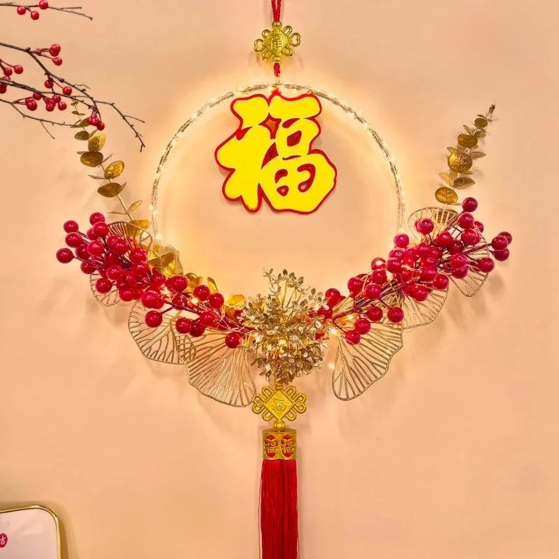 Wedding props wreath door decorations New Year's home decorations New Year's Eve celebration display window decorations pendants Peaceful Pleasures Health and Wellness A