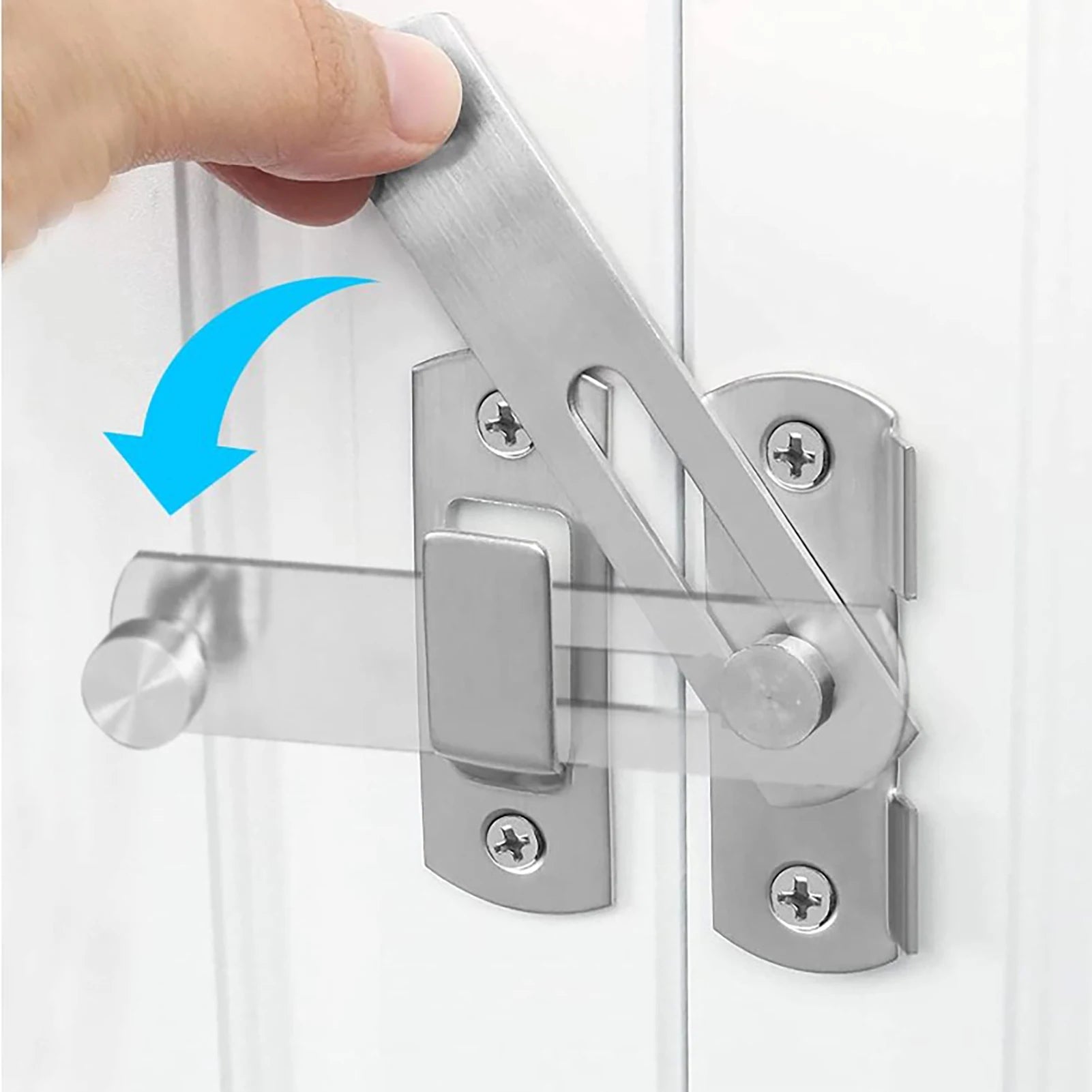 Stainless Steel Child Safety Cabinet Locks Sliding Door Snap Lock Durable Door Latch for Window Cabinet Fitting Room Peaceful Pleasures Health and Wellness