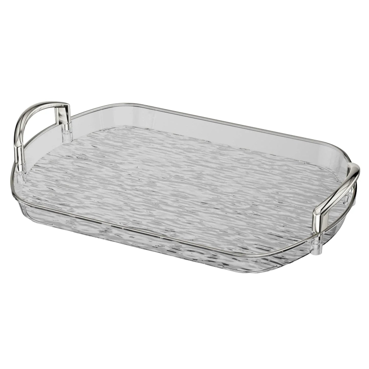 Clear Plastic Serving Tray with Dual Handles | Large Food Platter