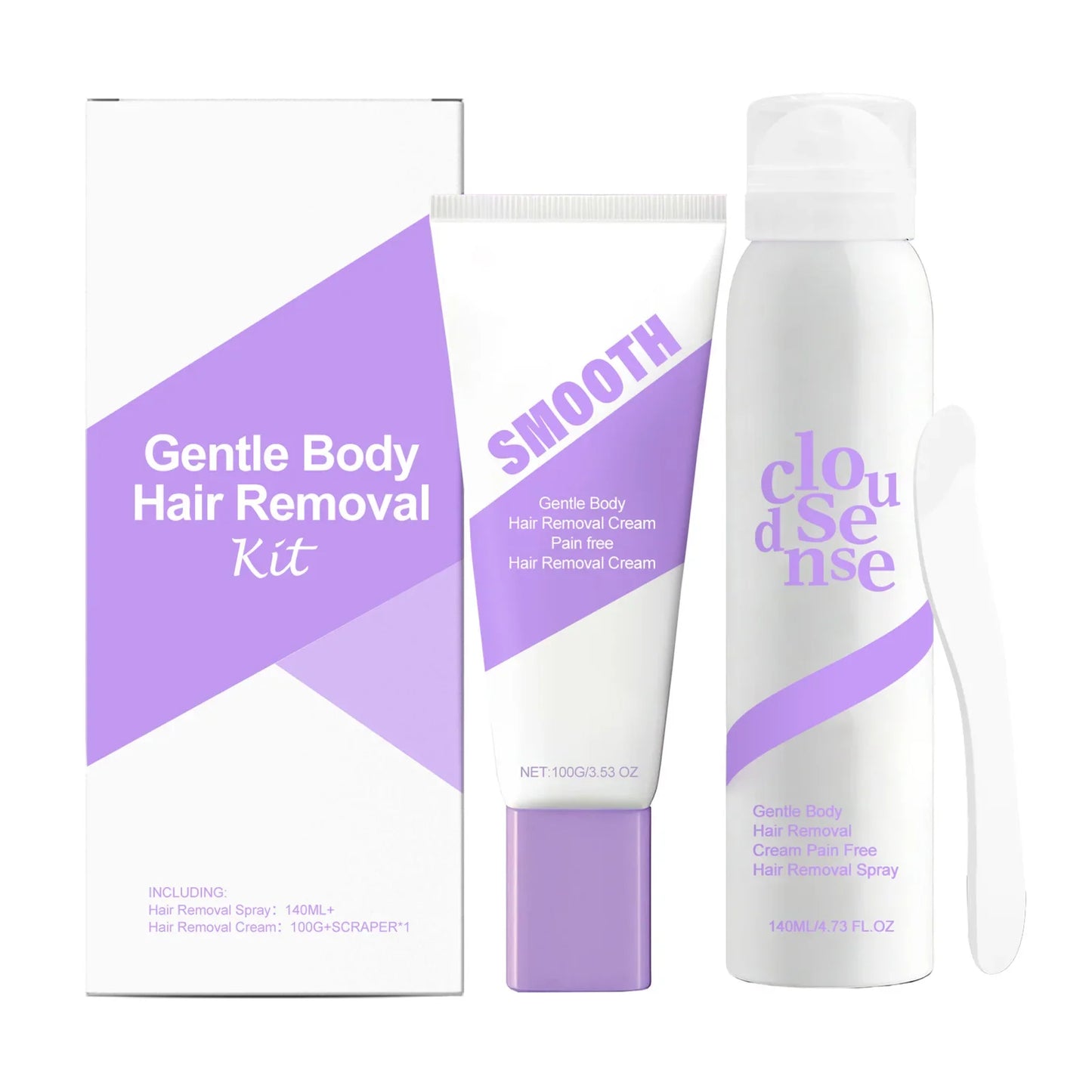 Gentle Body Hair Removal Cream Kit – Moisturizing & Soothing