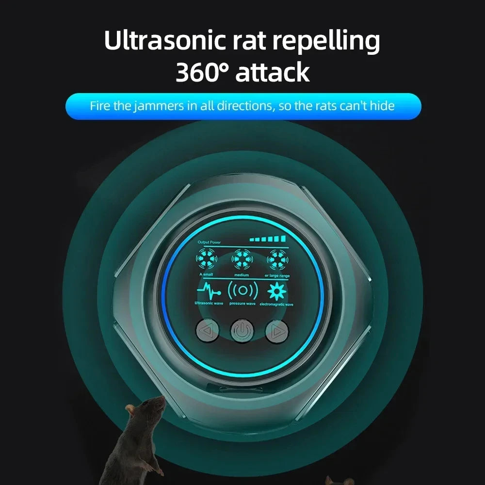 Ultrasonic Rodent Repellent 4-in-1 360 Degree Electronic Rat Repeller Effectively Repel Flies Cockroaches Mosquitoes for Indoor Peaceful Pleasures Health and Wellness