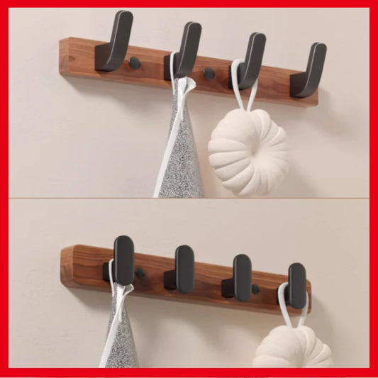 Wood & Aluminum Wall Hooks – Coat, Robe & Towel Hanger Rack Wall Hook Rack Peaceful Pleasures Health and Wellness