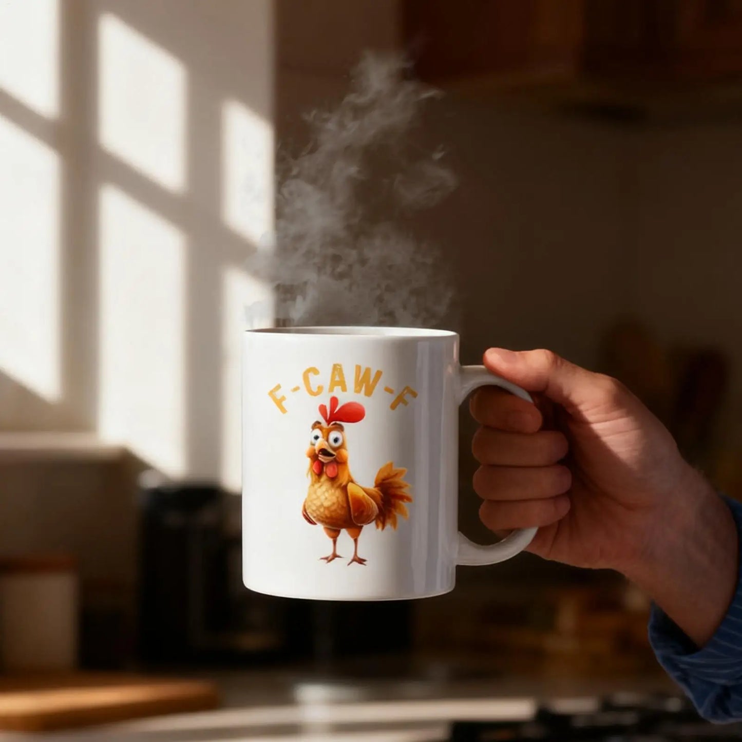 Funny Rooster Chicken Ceramic Mug 350ml | Novelty Coffee Cup